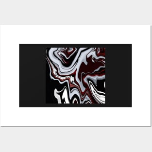 Marble black and dark Red Posters and Art